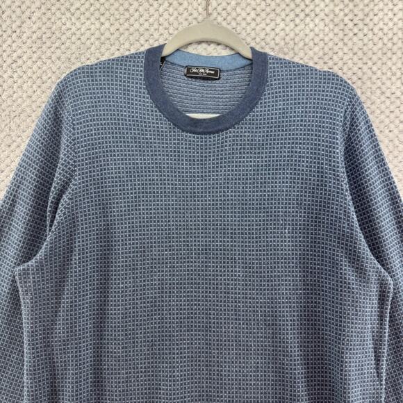 Saks Fifth Avenue Sweater Womens L Blue Silk Cashmere Crew Neck Long Sleeves - Picture 3 of 11